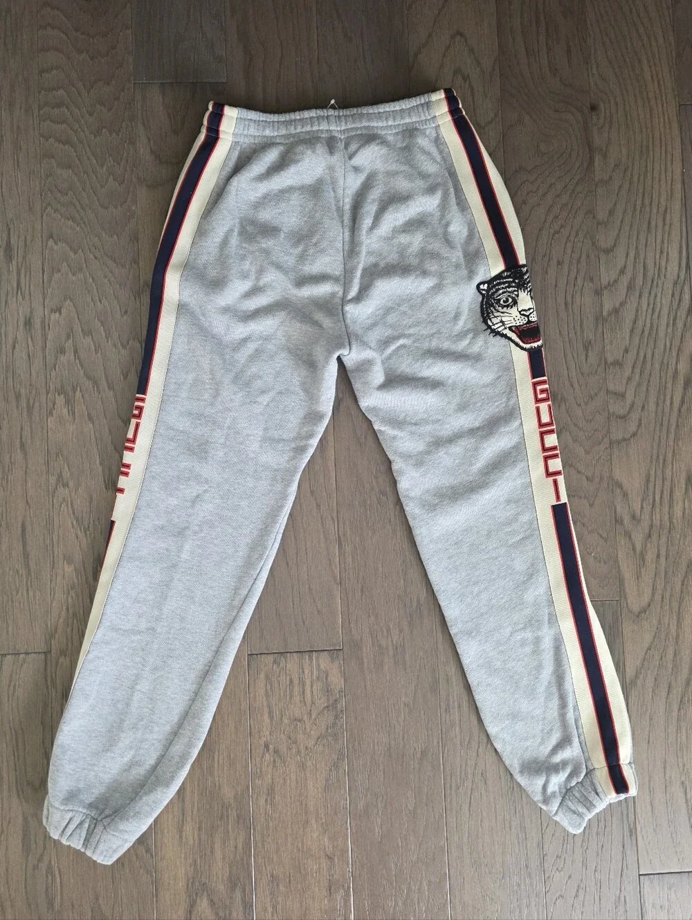 New Gucci Tiger Track Sweatpants In Grey EXCELLENT CONDITION 100% Authentic XS